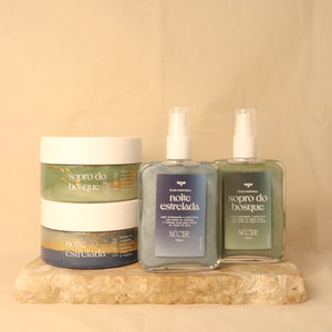 Ritual Noite&Dia: Esfoliante e Óleo Sopro do Bosque + Esfoliante e Óleo Noite Estrelada